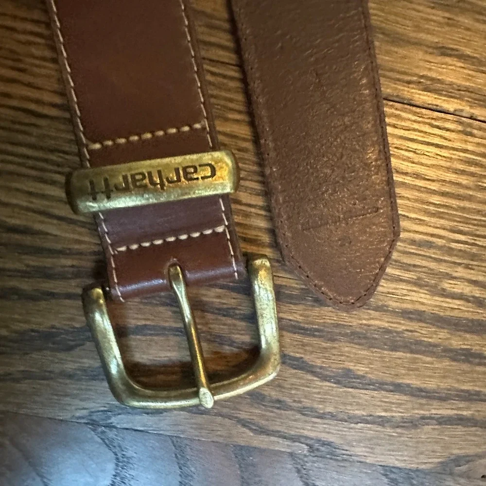 Carhartt Boys 2200 Genuine Leather Belt Brown Size 24 Outdoor Work Classic
